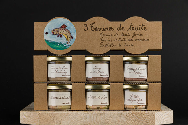 Rillettes et Terrines - Lot de 3 terrines de Truite de 80g chacune